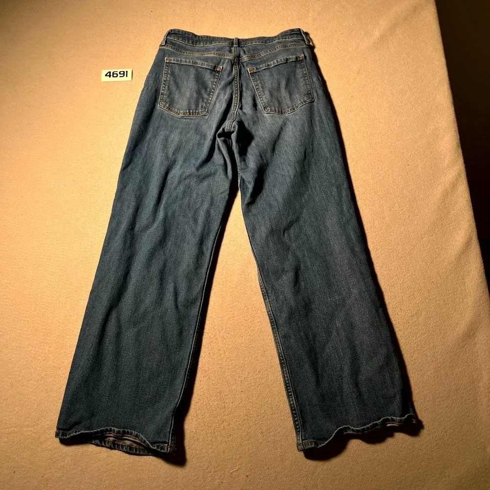 Old Navy Wow Wide Leg Jeans Womens‎ 6 Blue Denim Cotton High Rise Medium Wash